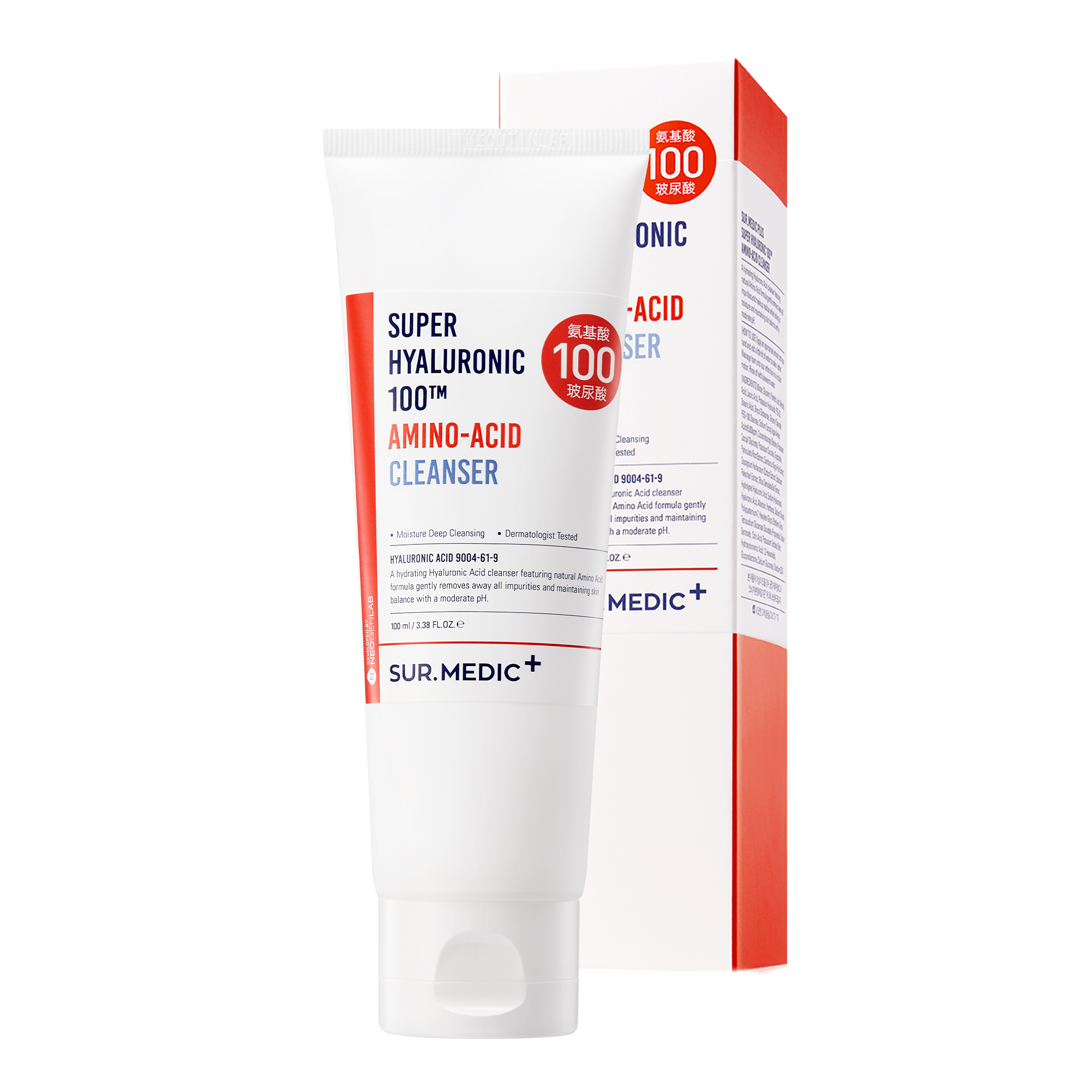 SUR.MEDIC+ SUPER HYALURONIC 100TM AMINO-ACID CLEANSER 3.38 oz / 100ml