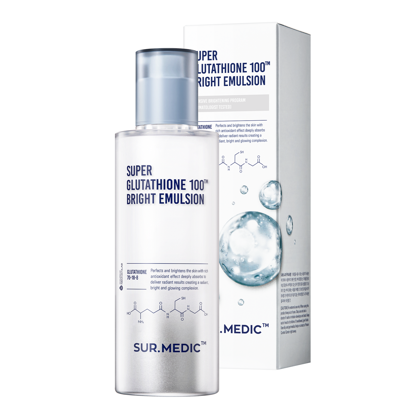 [1BOX/ 54EA] SUR.MEDIC SUPER GLUTATHIONE 100™ BRIGHT EMULSION 120ML