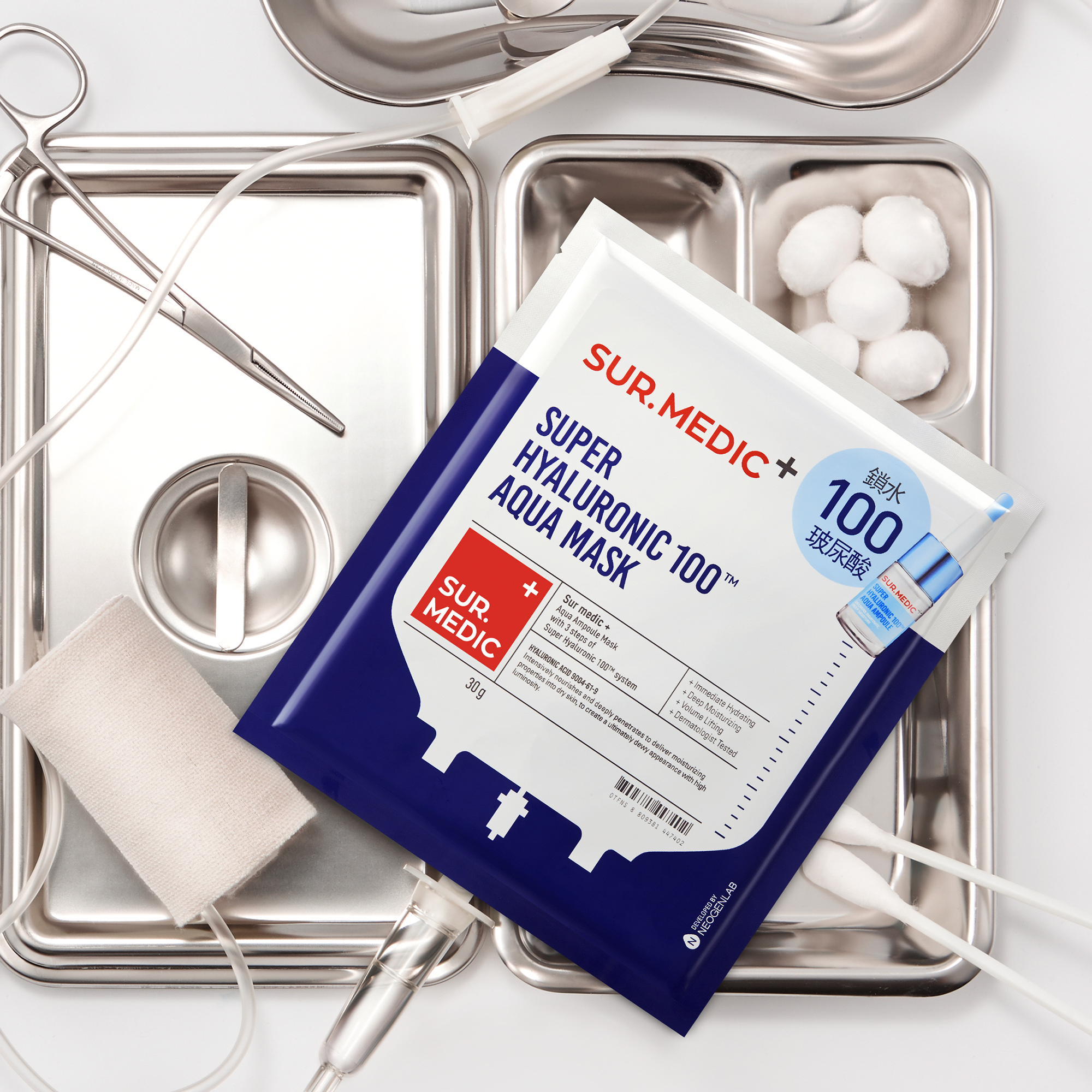 SUR.MEDIC+ SUPER HYALURONIC 100TM AQUA MASK 10.56 oz / 300g (10 SHEETS)